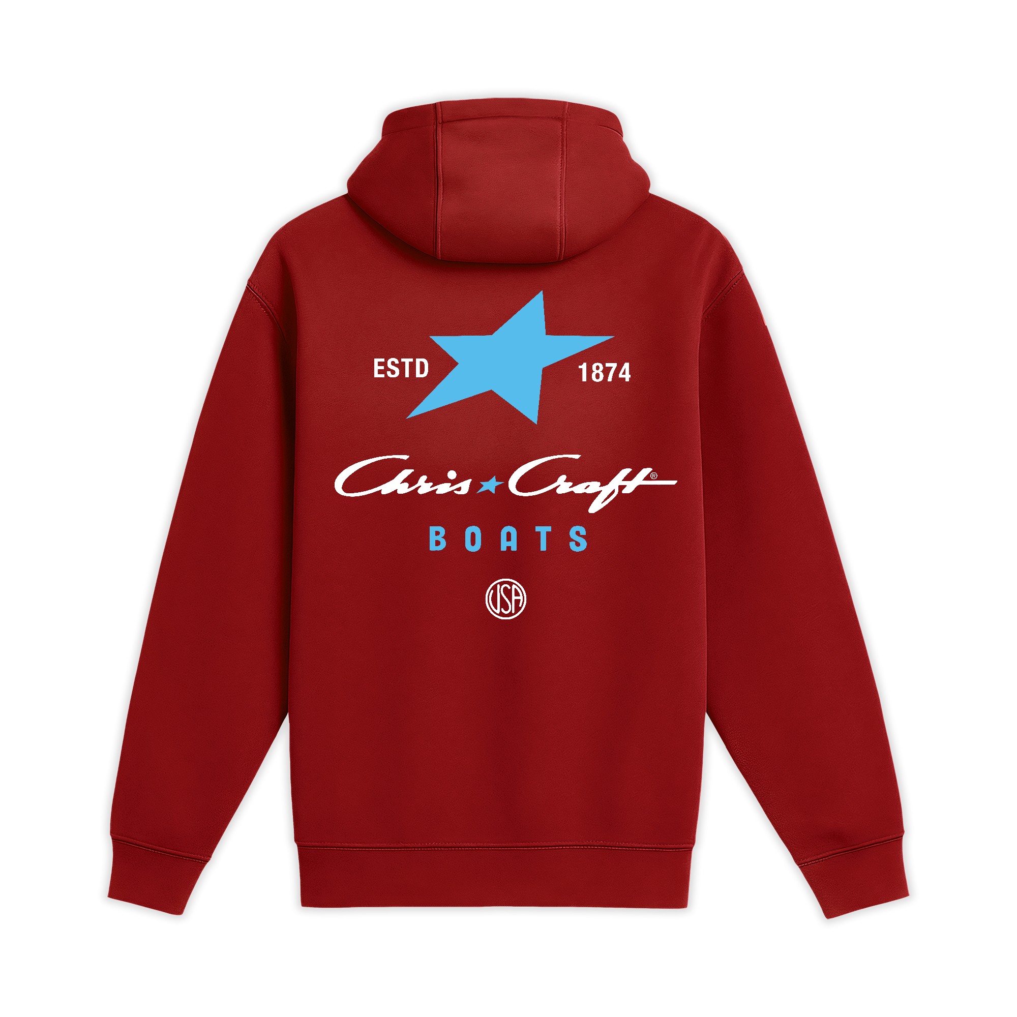 Unisex Medium Red Pullover Hooded Sweatshirt