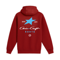 Unisex Medium Red Pullover Hooded Sweatshirt