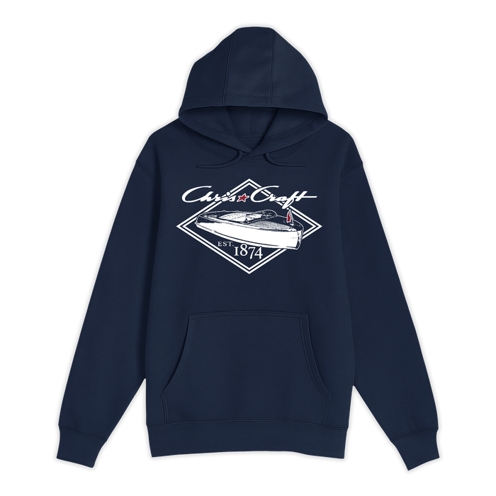Unisex Small Navy Pullover Hooded Sweatshirt