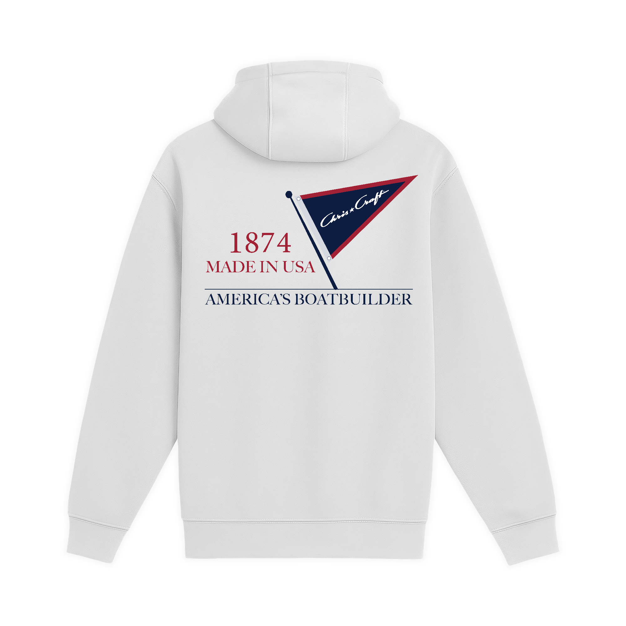 Unisex Medium White Pullover Hooded Sweatshirt