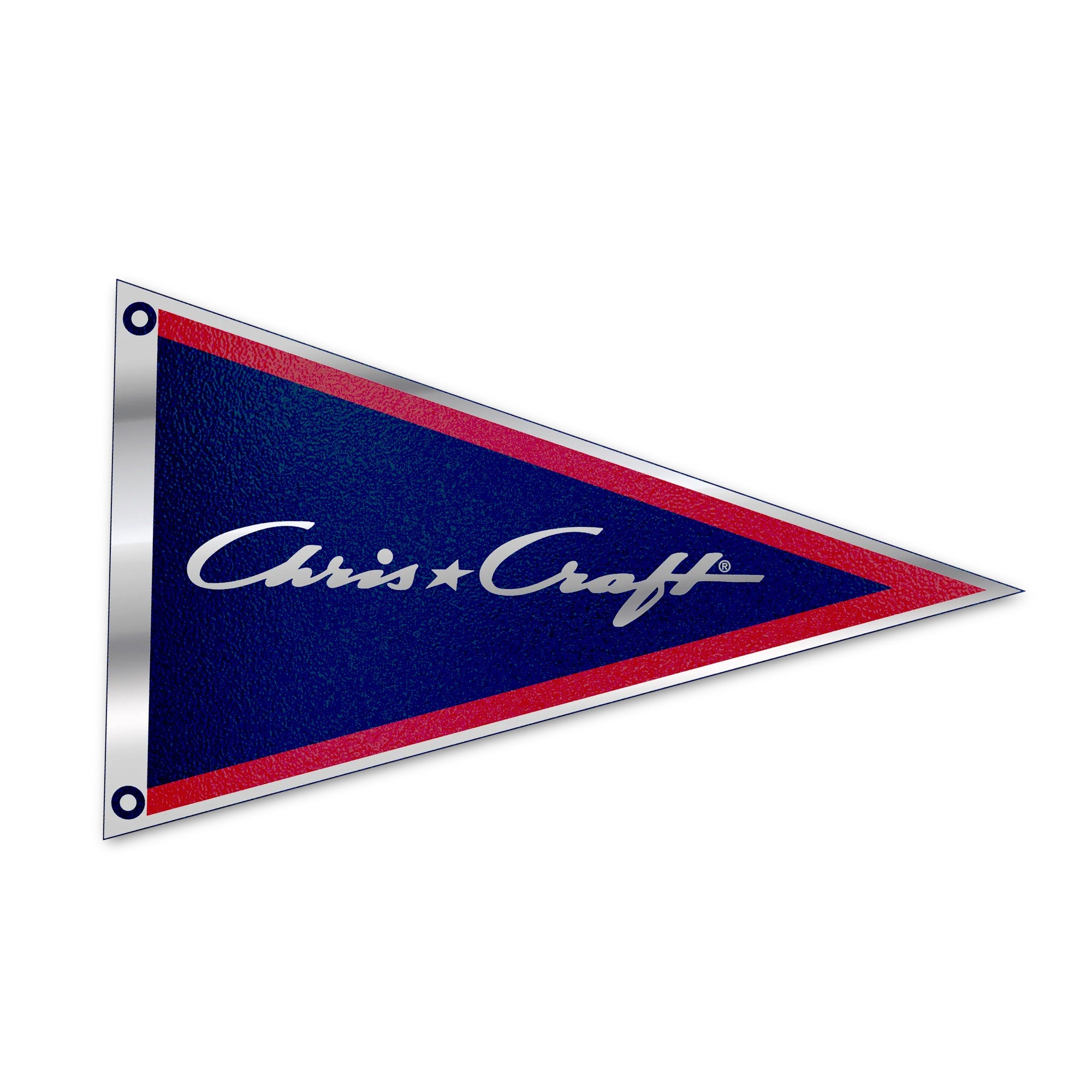 Pennant Flag Chrome Sticker 5.5"