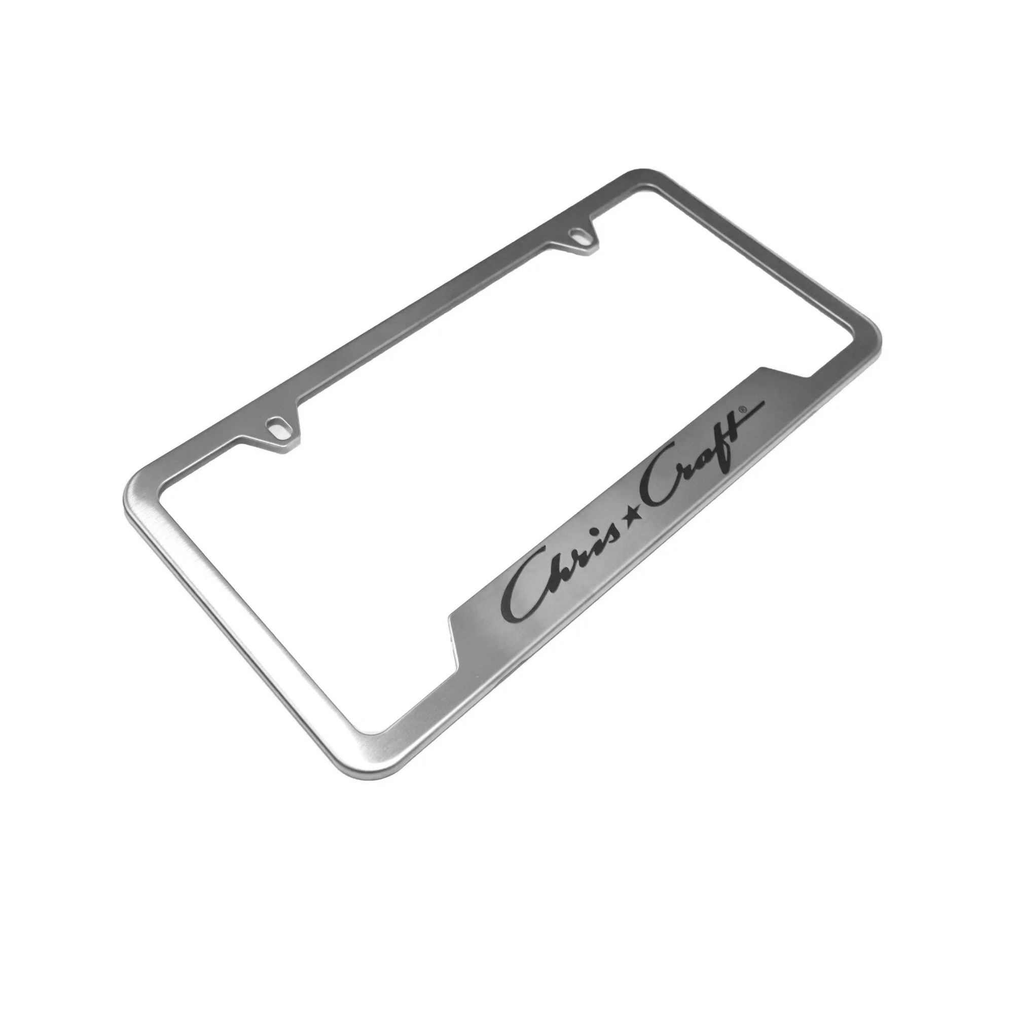 Chris-Craft License Plate Frame - Brushed Stainless